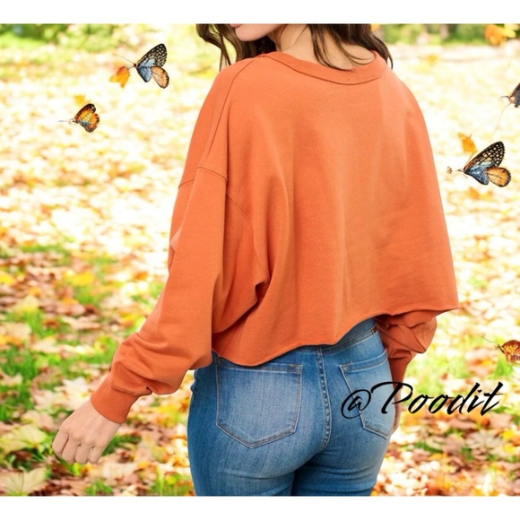 PEACH LOVE CALIFORNIA butterfly CROP top S M L - Picture 5 of 11